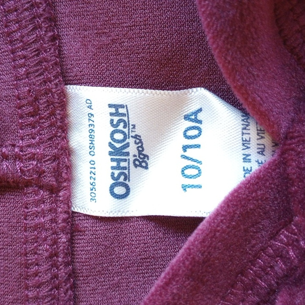 OshKosh Soft Velour Pullover Hoodie Sweatshirt 10 10A Grape Purple - Picture 5 of 5